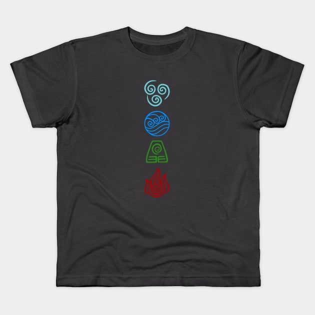 The Four Elements Kids T-Shirt by Aniprint